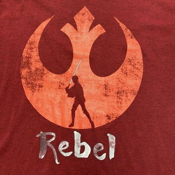 Star Wars Men’s Dark Red Luke Skywalker Jedi Rebel Shirt Sz XL - Picture 5 of 7